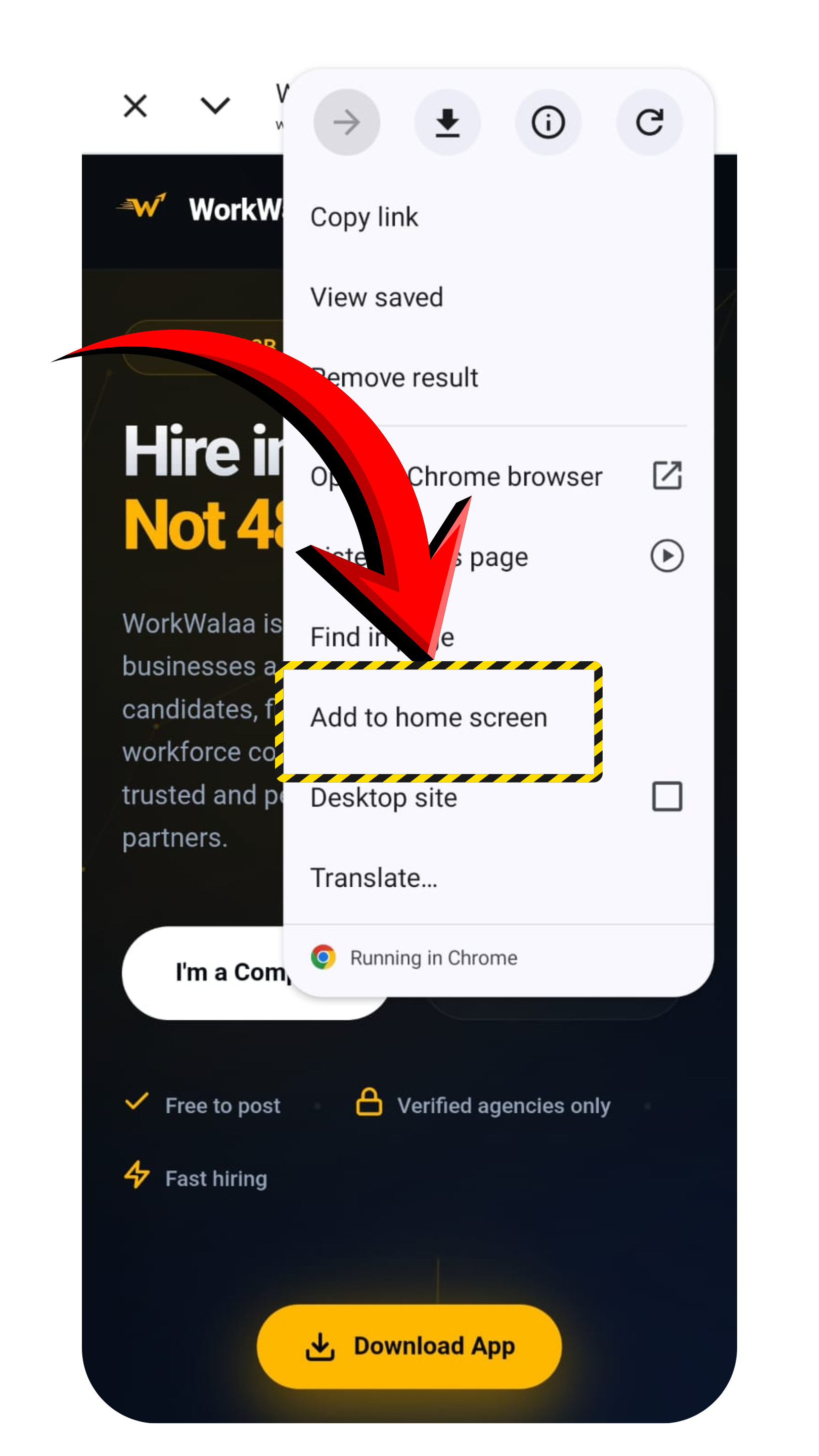 Tap Add to home screen